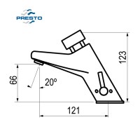 MEDIDAS GRIFO LAVABO 105 LM ECO PRESTO